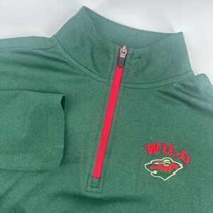 Minnesota Wild NHL Pullover Mens Small Green Long Sleeve Quarter Zip Hockey